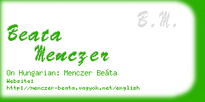 beata menczer business card
